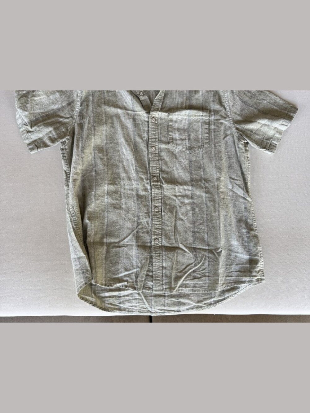 Wellen Button Down Shirt Light Olive Textured Size XL